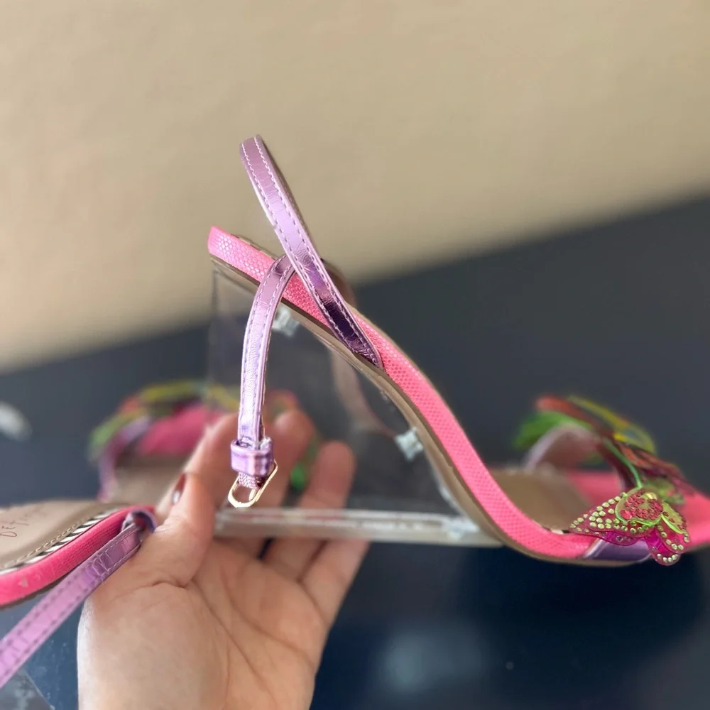 Betsey Johnson Clear Butterfly Wedges - Size 5.5 - Picture 9 of 10